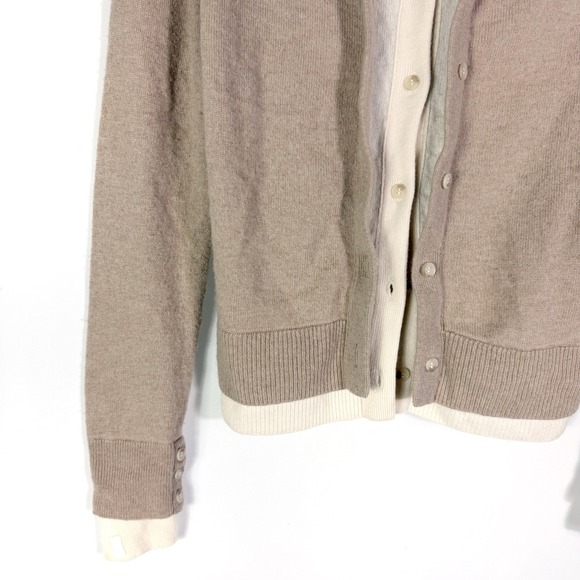 NAADAM Tan Cashmino Layered Cardigan Sweater Wool Cashmere Button Front Size S - Picture 7 of 10